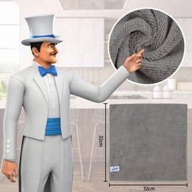 MR.SIGA MR.SIGA Microfiber Cleaning Cloth, All-Purpose Microfiber Towels, Streak Free Cleaning Rags, Pack of 12, Grey, Size 32 x 32 cm(12.6 x 12.6 inch)