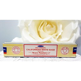 Satya Nag Champa Californian White Sage 100% Natural Incense Sticks | 3 Packs | Handmade Incense Sticks | Used for Stress Relief, Spiritual Decor, Smudging and Meditation