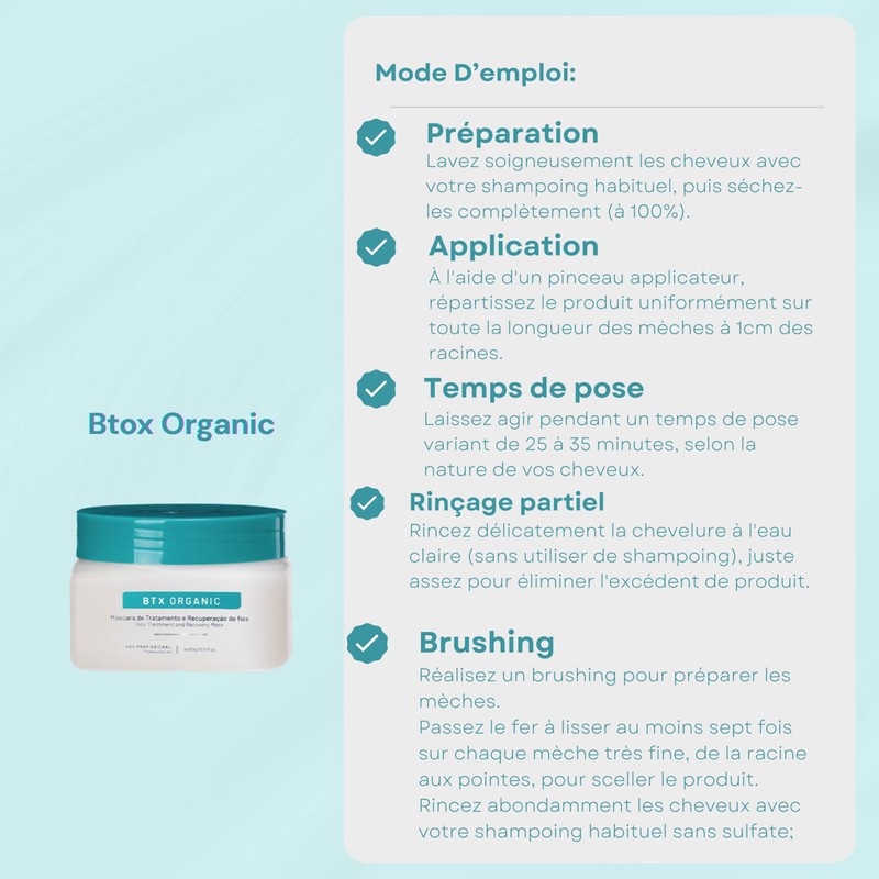 Btox Organic 300 g - Reduces Volume and Eliminates Frizz