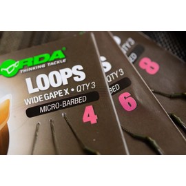 Korda Loops Rigs Krank Barbed Size 6 | 18lb Ready Tied Hook Sections | Carp Fishing Tackle | Pre-Tied Combi-Rig Compatible | Pack of 3