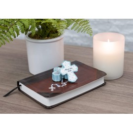 Roman Bless This Child Soft Blue Boy 1 inch Resin Decorative Keepsake Box and Rosary
