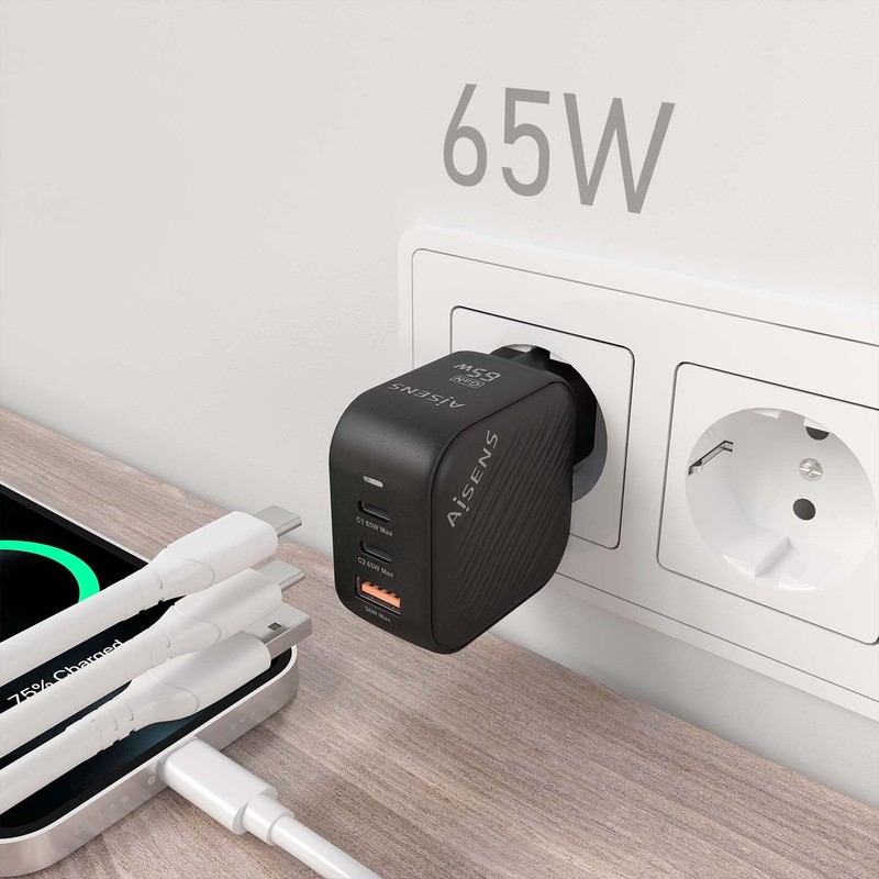 AISENS GaN 65W 2 x USB C PD3 0 QC4