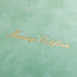 Kyoto Martaya Marital Certificate, Public Certificate, Suede Type, Pastel Green, B5, Photo Frame Included, Witnesser Sheet Included, Marriage Pledge (Green Servings)