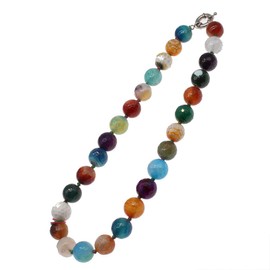 Treasurebay Stunning 14mm Gemstone Necklace Women's Necklace (Multi-colour agate)