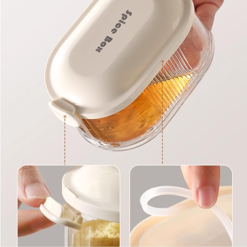 ZAAWUUT Spice Storage Box,Leakproof,Freezer Safe, Cereal Containers with Easy Lock