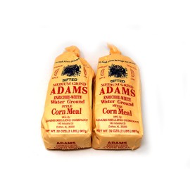 Adams Sifted Medium Grind White Cornmeal, 2-32 Ounce Bags