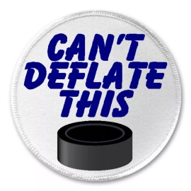 Unbranded Can't Deflate This - 3" Sew/Iron On Patch Hockey Puck Funny Joke Humor Player