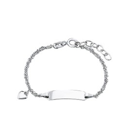 Amor ID bracelet 925 sterling silver girl children arm jewelry, 12+2 cm, silver, Comes in jewelry gift box, 9328499