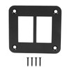 Coufce 2 Gang Black Switch Shell Bracket， Anodized Aluminium Rocker