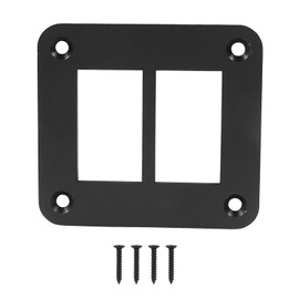 Coufce 2 Gang Black Switch Shell Bracket， Anodized Aluminium Rocker Switch Panel Housing Holder for Car Boat Marine Trailer Truck RV SUV ATV UTV（with Screws）