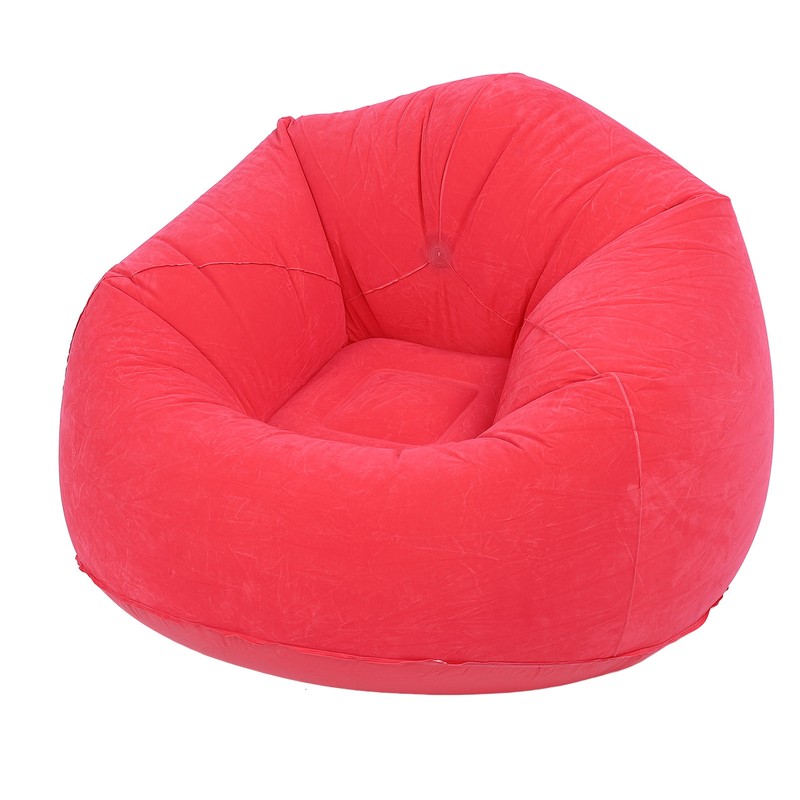 Inflatable Lounge Chair Flocking PVC Portable Folding Blow Up Sofa