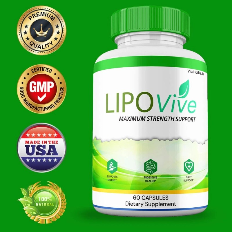 LipoVive Capsules, Max Strength, Lipo Vive Pills Premium Supplement (3