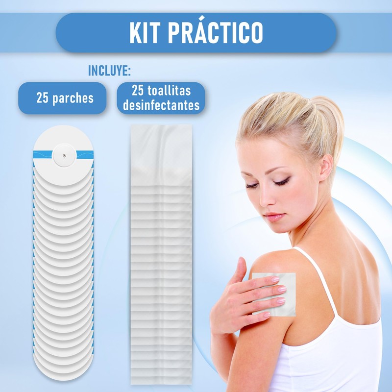 Freestyle Sensorpflaster, atmungsaktiv, hypoallergen und wasserdicht, 25 Desinfektionstücher