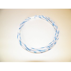 18 Ga Awg white/blue Striped Automotive Truck Motorcycle General Purpose GXL Wire .94 O.D. 25' Superior Abrasion Resistance, High Heat, Resist grease,Oil, Gasoline,Acids