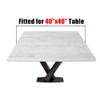 Light Gray Wood Grain Fitted Tablecloth Square, Elastic Edge Home