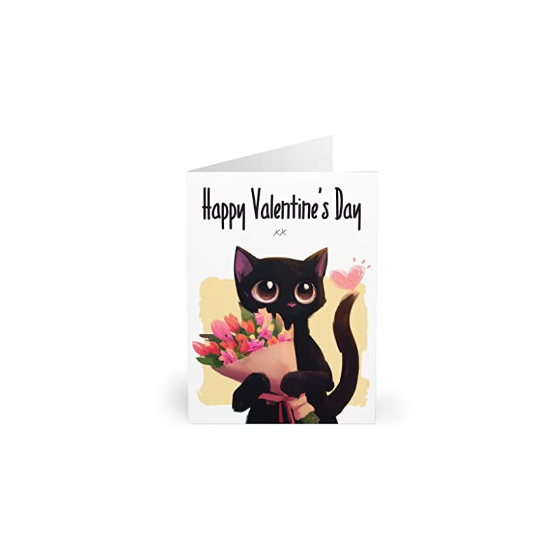Valentines day card cats, Greeting card for cat lover