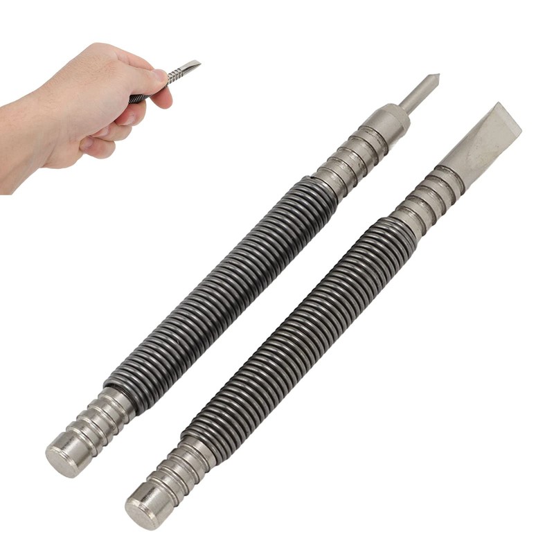 2 Pcs Hammerless Nail Set,Dual Head Center Punch Hammerless Cold