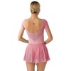 TiaoBug Women's Skirted Leotards Ballet Dance Dress Short Sleeve Backless