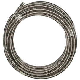 Flo Supply 6AN Stainless Steel Braided Hose - PTFE Liner - 1ft.
