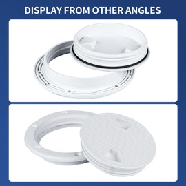 Smartmarine Boat Hatch White 4" 6" 8" Round Non Slip Inspection Hatch w/Detachable Cover for Marine Boat Yacht (4 inch)