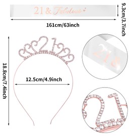 Abeillo 60th Sash and Rhinestone Tiara, 60th Birthday Crown and Sash, Crystal Crown for 60th Birthday Gifts for Women, 60th Birthday Party Decorations