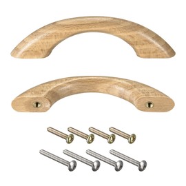 sourcing map Pack of 2 Wooden Handles 64 mm / 2.52 Inch Hole Spacing for Kitchen Furniture Drawer Wardrobe Cabinet