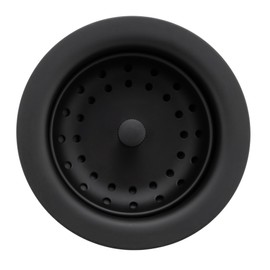 RecPro RV Sink Drain | Fits 3.5" Drain Holes | 3 1/4" Removable Strainer | 1 1/2" Threading | Stainless Steel Material (Matte Black)