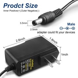 LeTaoXing 5V 1A Power Adapter Supply 5W AC DC 5 Volt 1000mA 6.6FT Cord
