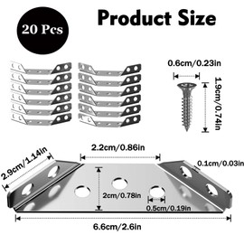 Corner Connector,Corner Brackets for Wood,Corner Bracket, fo Corner Brackets for Wood Furniture Triangle Support Frame Angle Fasten Connector for Cabinet Table Chair Shelf Building Kit