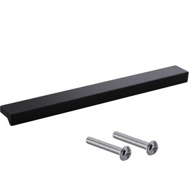 Gedotec Aluminium Furniture Handles | 1 Piece Door Handles for Cupboards - Black Metallic Including Mounting Material | ANGLE 0077 | LA: 128 mm | Handles for Kitchen Cupboards Cabinet Handles