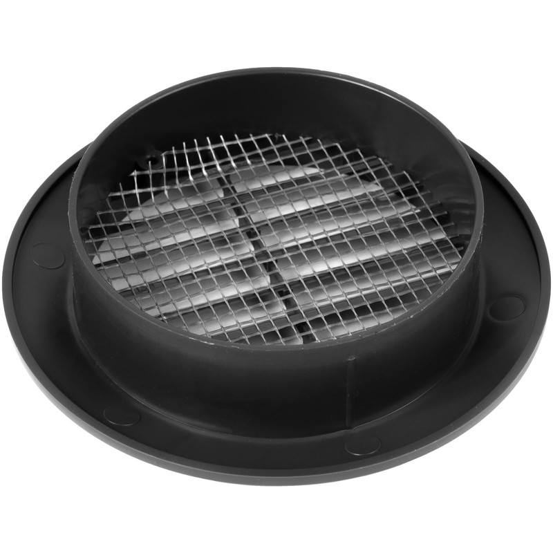 Vent Systems Ø3" Inch Black Louvered Plastic Door Vent –