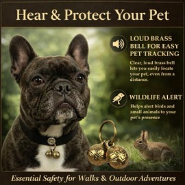 Flasidu Copper Pet Collar Bells, 4 PCS 0.67 Inch Alloy Bells, Extra Loud Universal Size Pendant Accessories for Dogs, Cats & All Small Pets, Anti-Lost Tracking & DIY Use