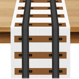Buxiuer Polar Railroad Train Track Table Runner Christmas Train Express Birthday Party Decoration Wild West Dining Room Home Kitchen Island Decor (13" x 72")