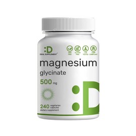 Deal Supplement Magnesium Glycinate 500mg, 240 Veggie Capsules