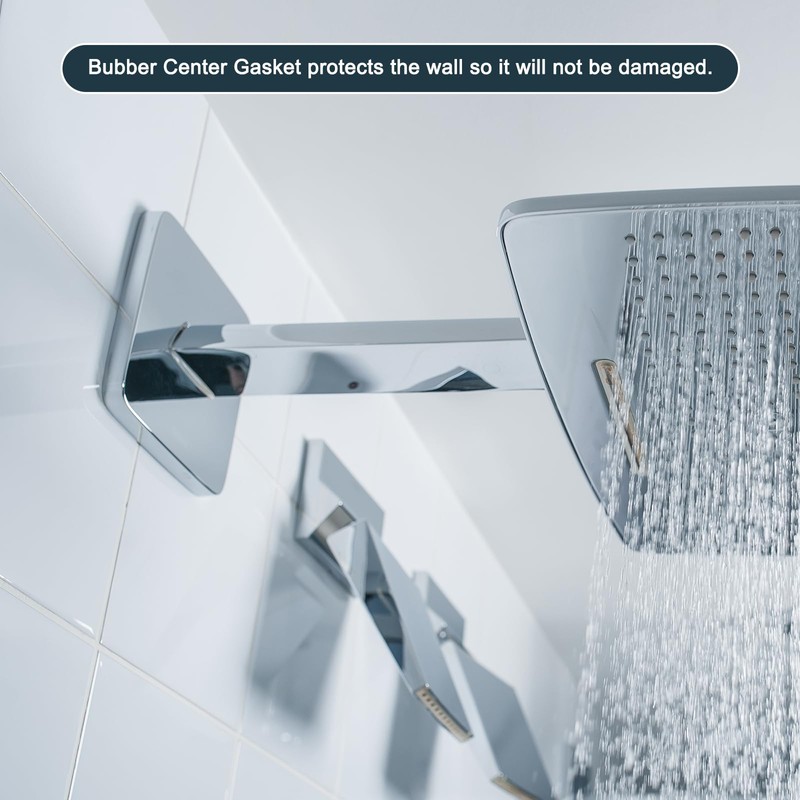 sourcing map Square Shower Arm Flange, 3.5" Stainless Steel Escutcheon