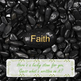 Ausluru 11lbs Natural River Rocks, High-Polished Pebbles for Plants Garden, 1-2 inch Decorative Stones, Ideal for Fish Tank, Vases, Garden Landscaping Rocks Landscaping, Black