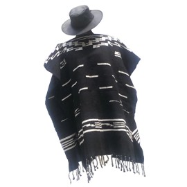 Sharpshooter Clint Eastwood Bounty Killer Good Bad Ugly Original Pattern Wool Movie Poncho - Shadow Black