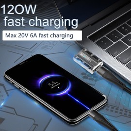 GELRHONR USB to USB C Adapter, USB3.1 Gen2 Converter, Zinc Alloy 90Degree USB 3.1 A Male to Type-C Female Connector Support 120W Super Fast Charging 10Gbps Data Transfer-2PCS (Style 1)