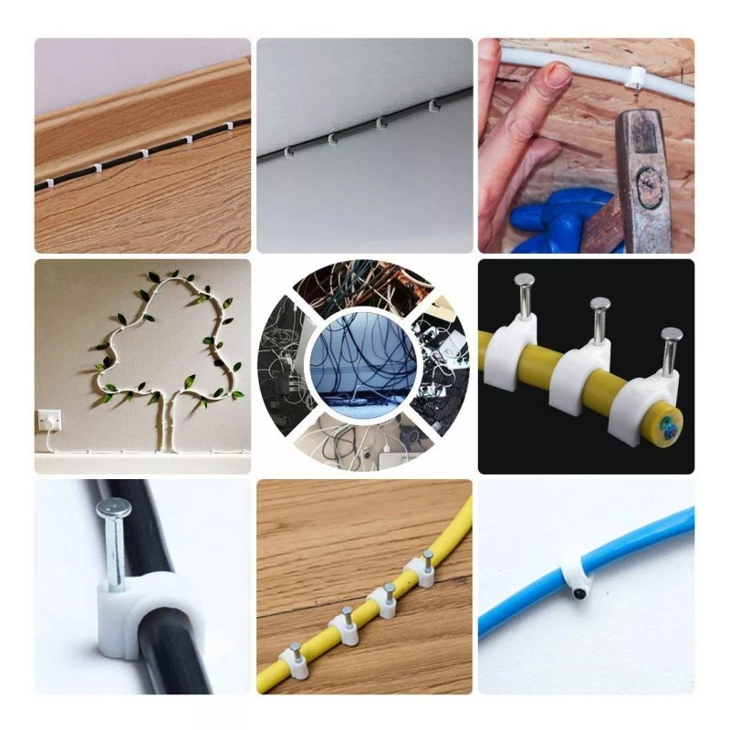 Conejo Moda Kit Grapa Para Cable Clips Acero Redondo 5mm