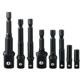 Saipor Socket Adapter Set, Conversion Impact Socket Bit, 0.25 inch (6.35 mm), Hex Shaft, Socket Adapter Tip Tool Bit, For Electric Drills, Insertion Angle: 0.25 (1/4), 0.3 (3/8), 0.5 (3/8), 12.7 (1/2)