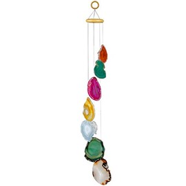mookaitedecor Agate Wind Chime Mobile, Crystal Stone Wind Chimes for Home Garden Patio Indoor Outdoor Decor