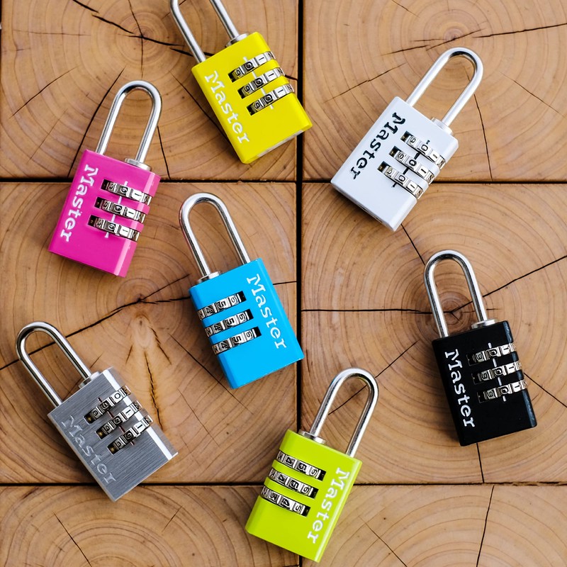 Master Lock 620JADBLU Padlock, Dial, Password Setting, Small, Lightweight, Body