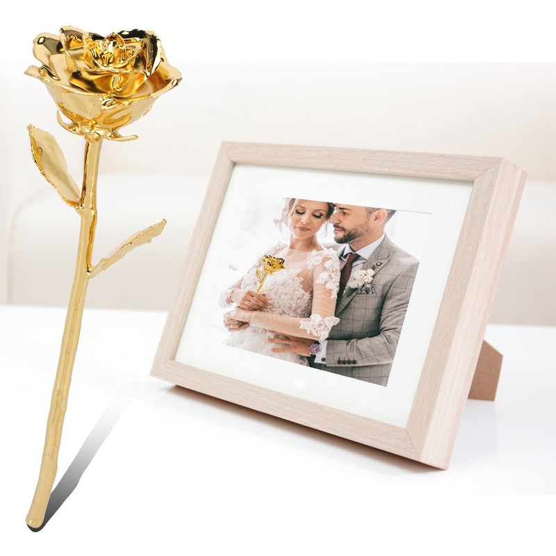 Long Stem Rose Gifts Dipped 24K Real Artificial Flower with