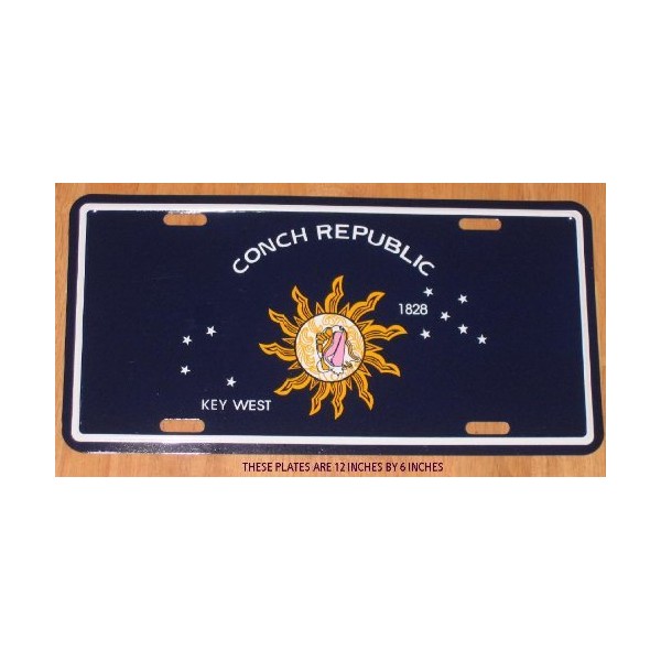 LICENSE PLATE CONCH REPUBLIC Flag / KEY WEST - - - - 12 X 6 Inches