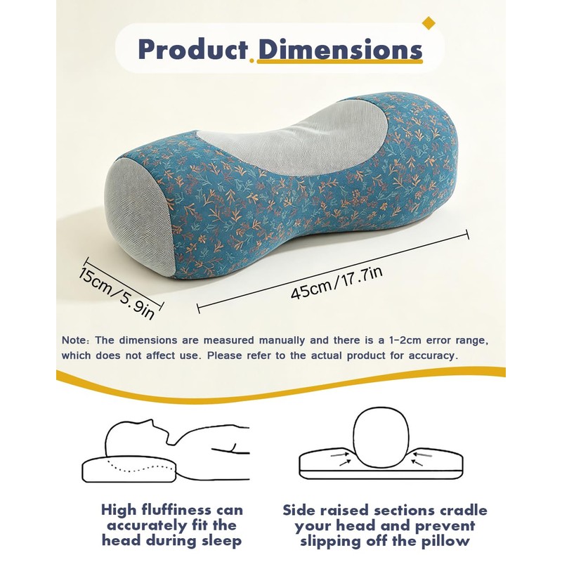 Buckwheat Hull Pillow for Neck Pain Relief Adjustable Roll Support