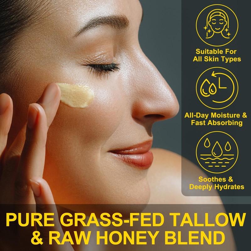 Tallow and Honey Balm for Face - Beef Tallow for
