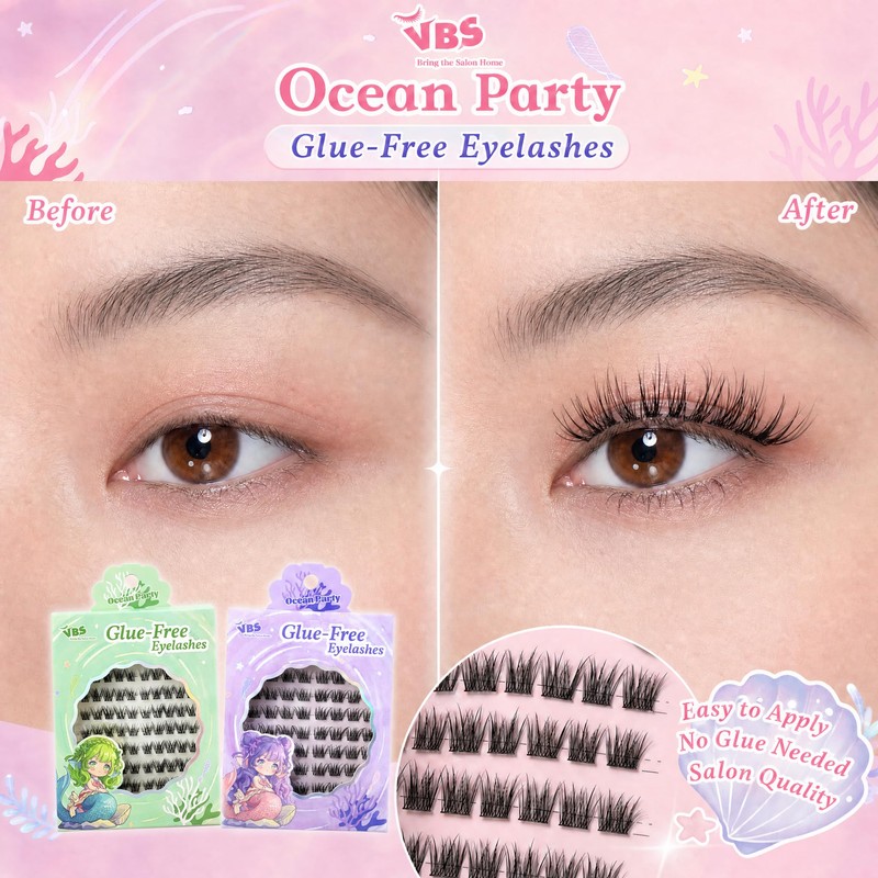 Glue-Free Cluster Lashes DIY Eyelash Extensions Kit for Beginner 80