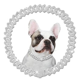 Metal Diamond Dog Chain Dog Training Chain with Secure Buckle Pet Collars for Large Medium Dogs