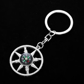 ARFUKA Key Fob l Car Keyring Compass Rudder Pendant Metal Keychain Keychain Birthday Men and Women