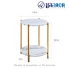 Gold End Table Faux Marble Side Table Small Round Nightstand